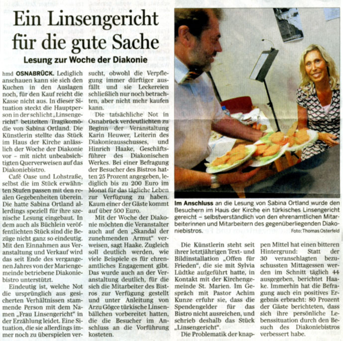 Sabina Philippa Ortland, Neue Osnabrücker Zeitung